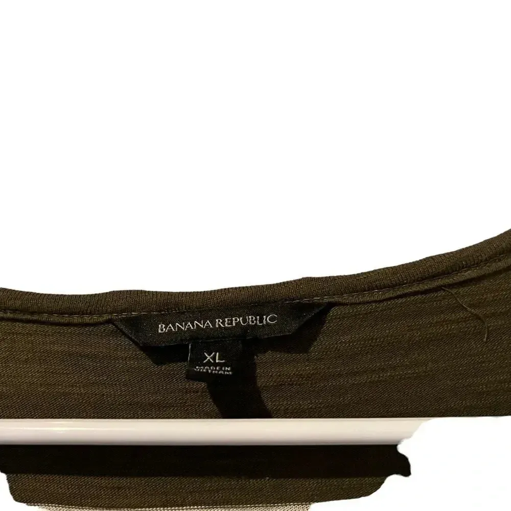 Womens Banana Republic Fitted Hi-Low Tee‎ Long Sleeve Split Hem Logo - Image 3