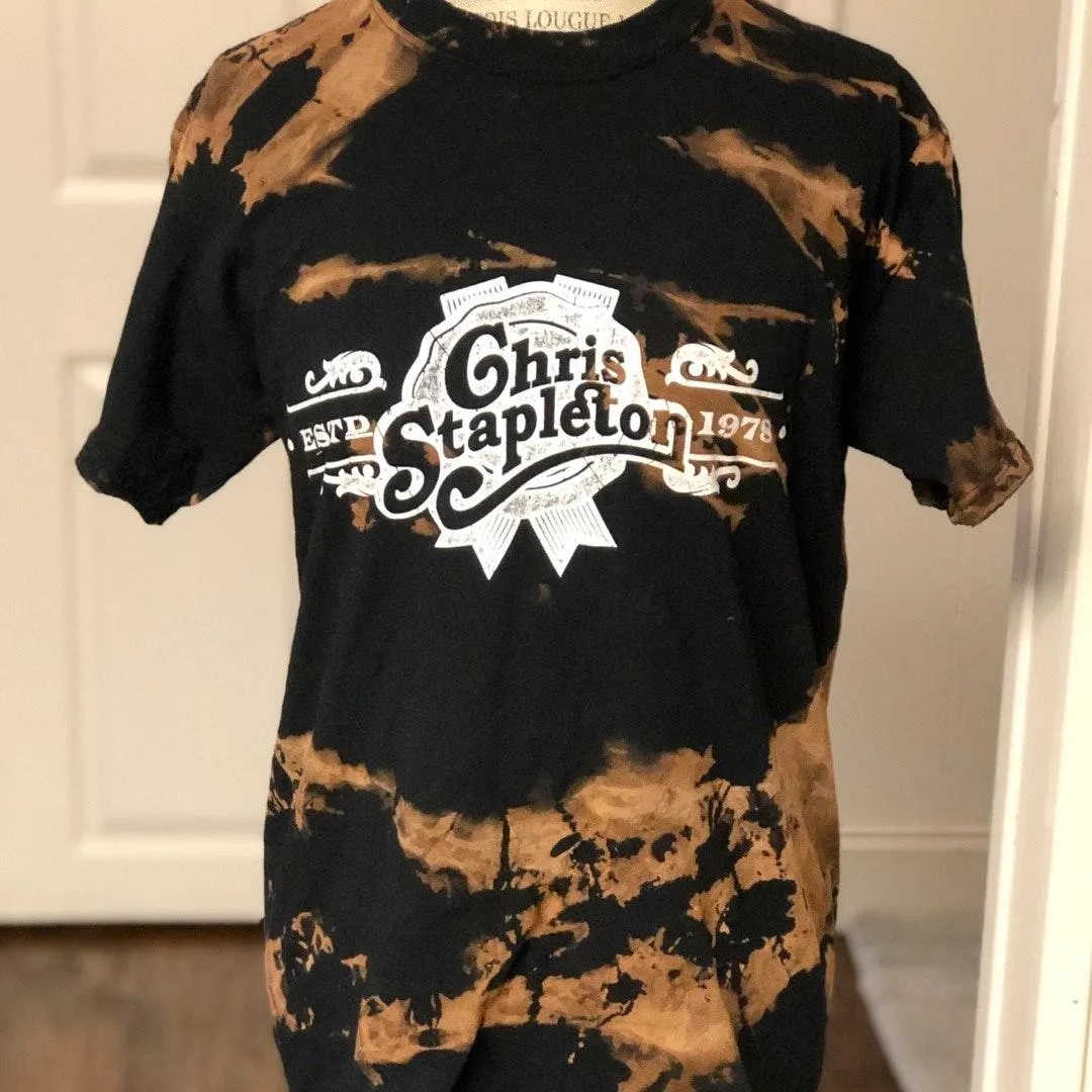 Boutique NEW Chris Stapleton hand bleached tee  - Image 4