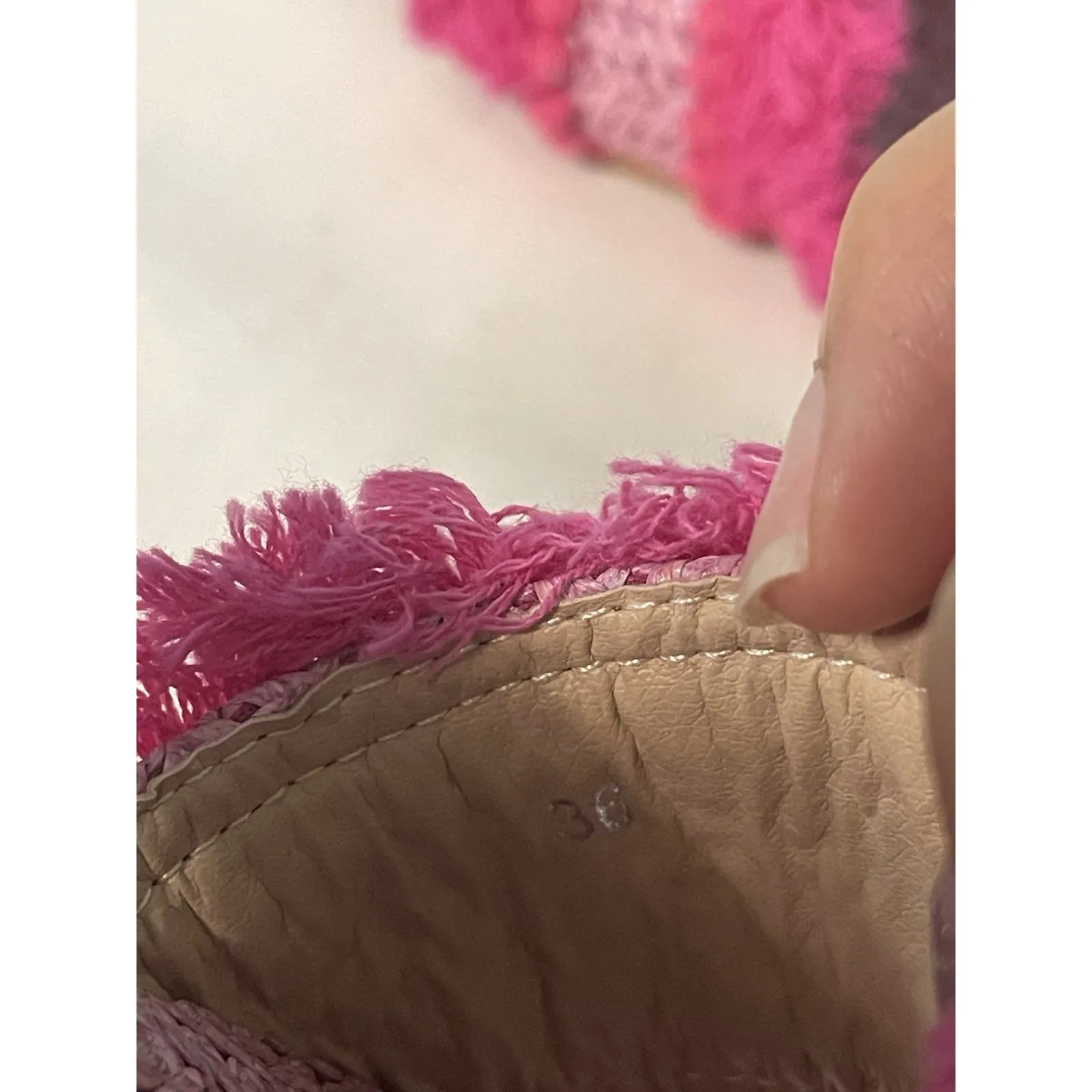 Pink‎ Raffia Slide Sandal Size 6 bin 1 Pink - Image 6