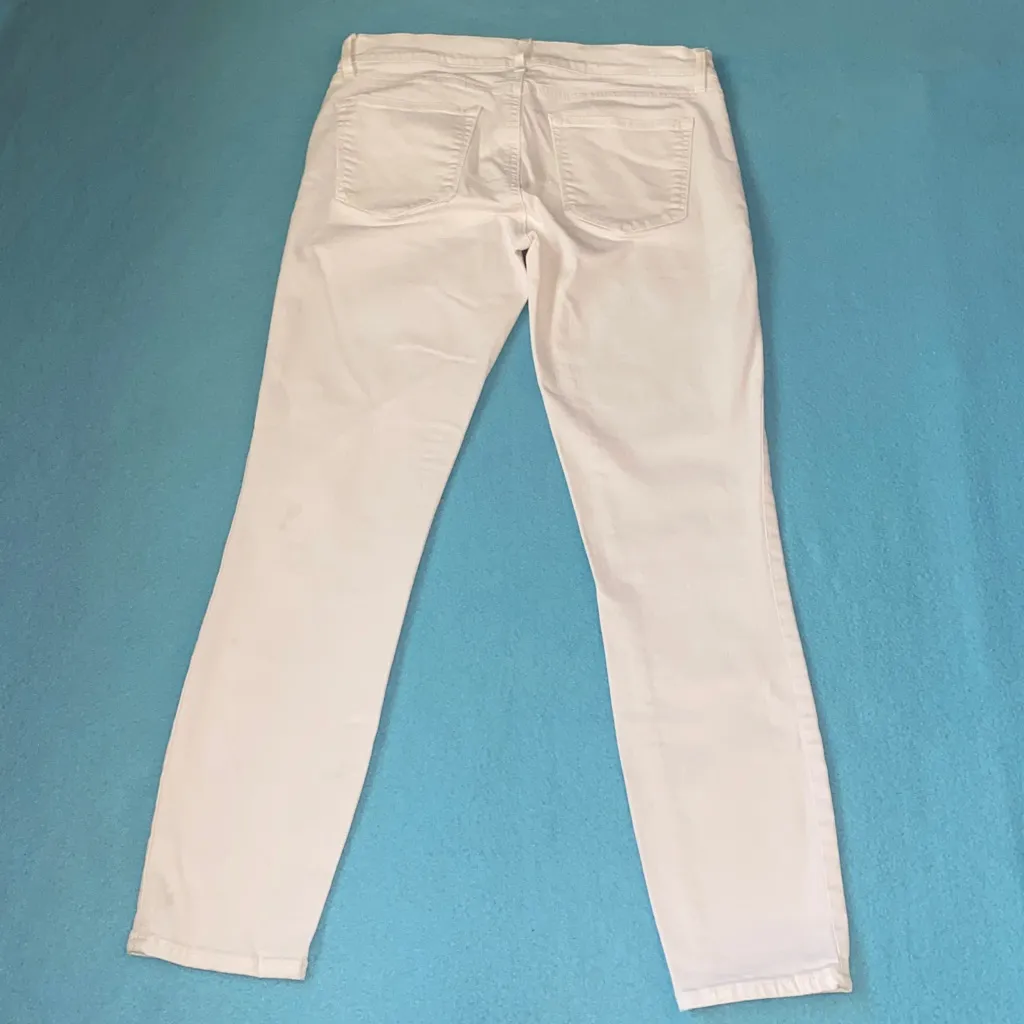 GAP 1969 mid rise stretch denim legging white 5 pocket button zipper size 27 - Image 3