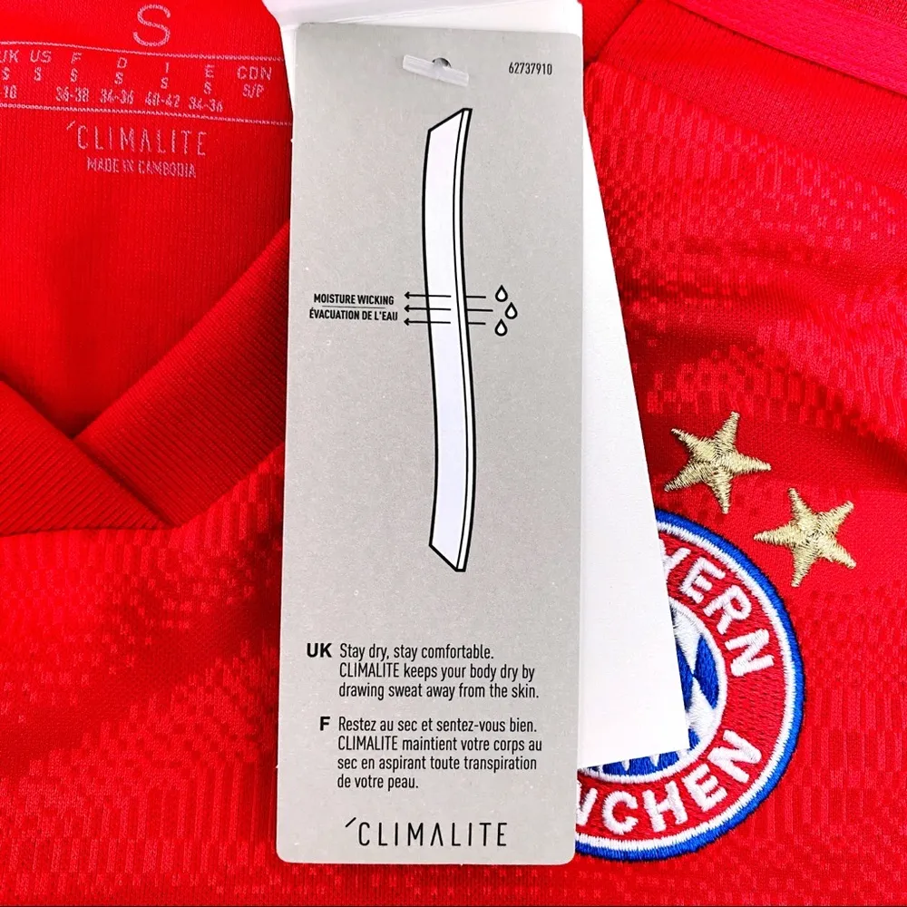 Adidas FC Bayern Munchen Munich Soccer Jersey Womens Small Red White Fan Gift - Image 3