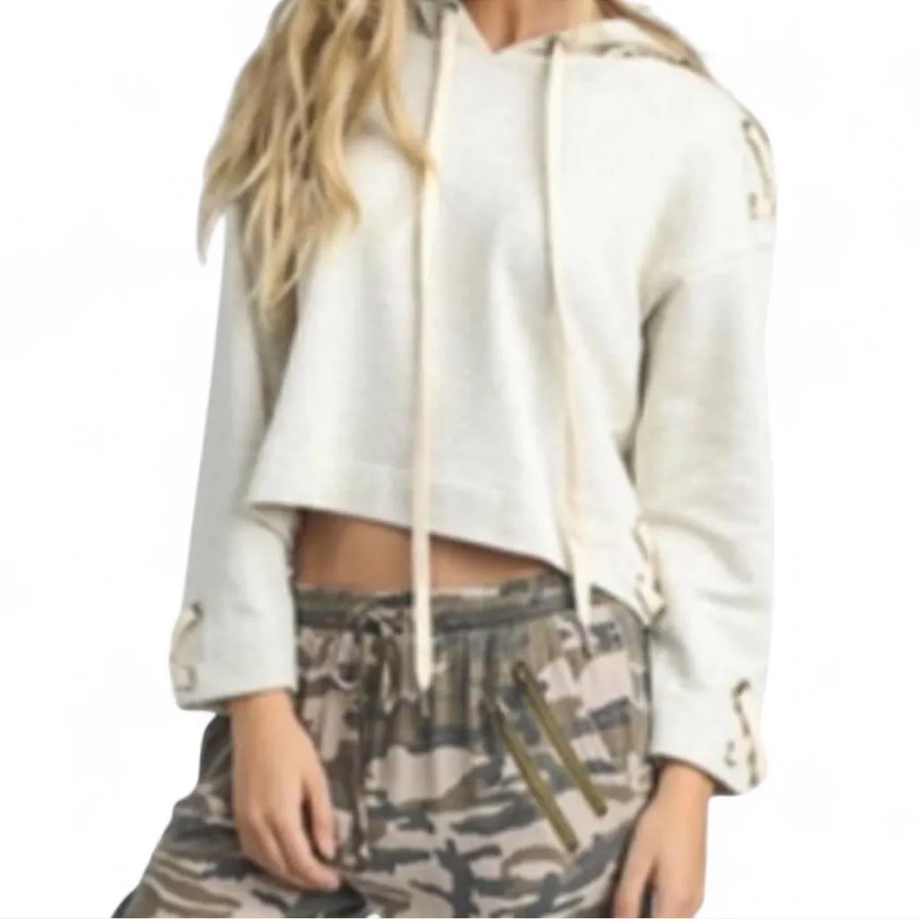Cropped Laced Grommet Hoodie‎ - Image 5