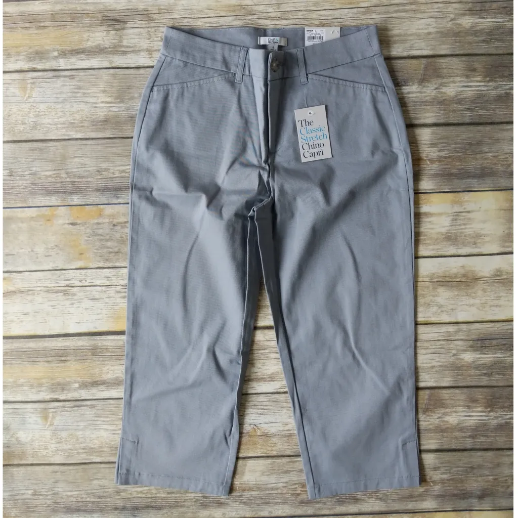 🎈 Croft & Barrow Gray High-Waisted Capris Size 4 - Image 3
