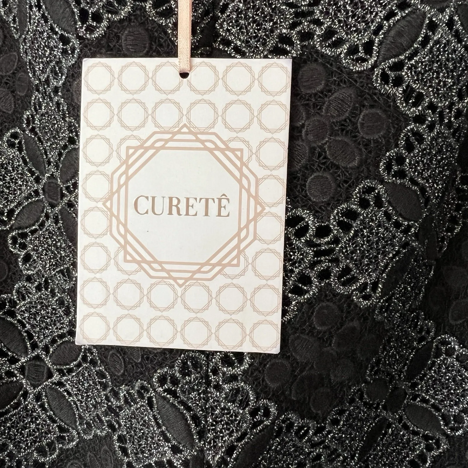 Cureté Black Lace Overlay Pants Womens Size 10 Sheer Straight Evening Gothic USA - Image 6