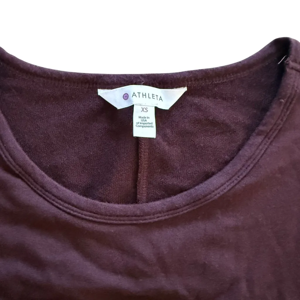 Athleta Long Sleeve Burgundy Dress With Back Cutout XS Modal/Spandex - Image 2