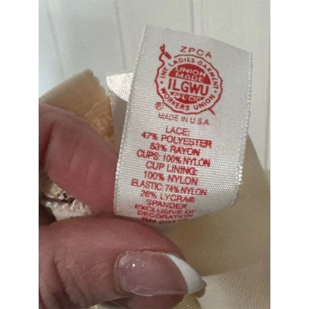 VTG Frederick’s of Hollywood 36C Ivory Lace Satin Bustier Lingerie USA Union Tag - Image 8
