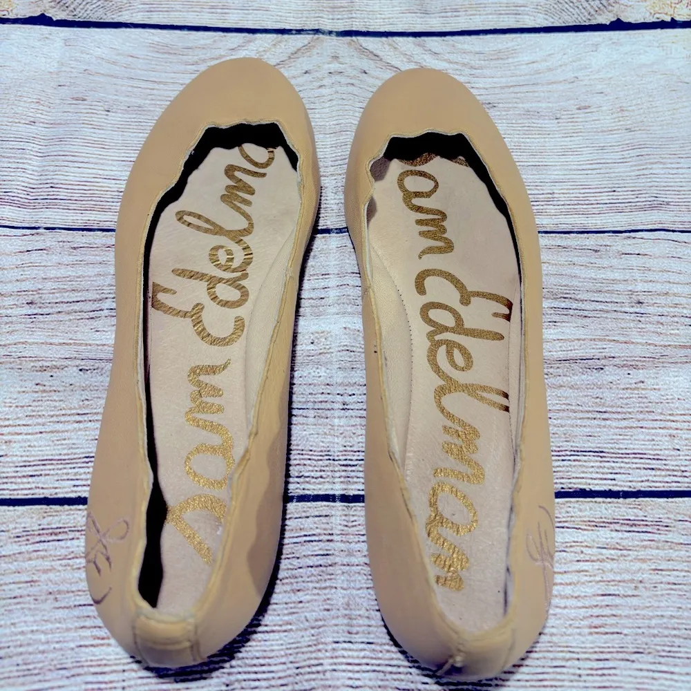Sam Edelman Size 6.5 M Augusta Light Camel Ballet Leather Flats - Image 8