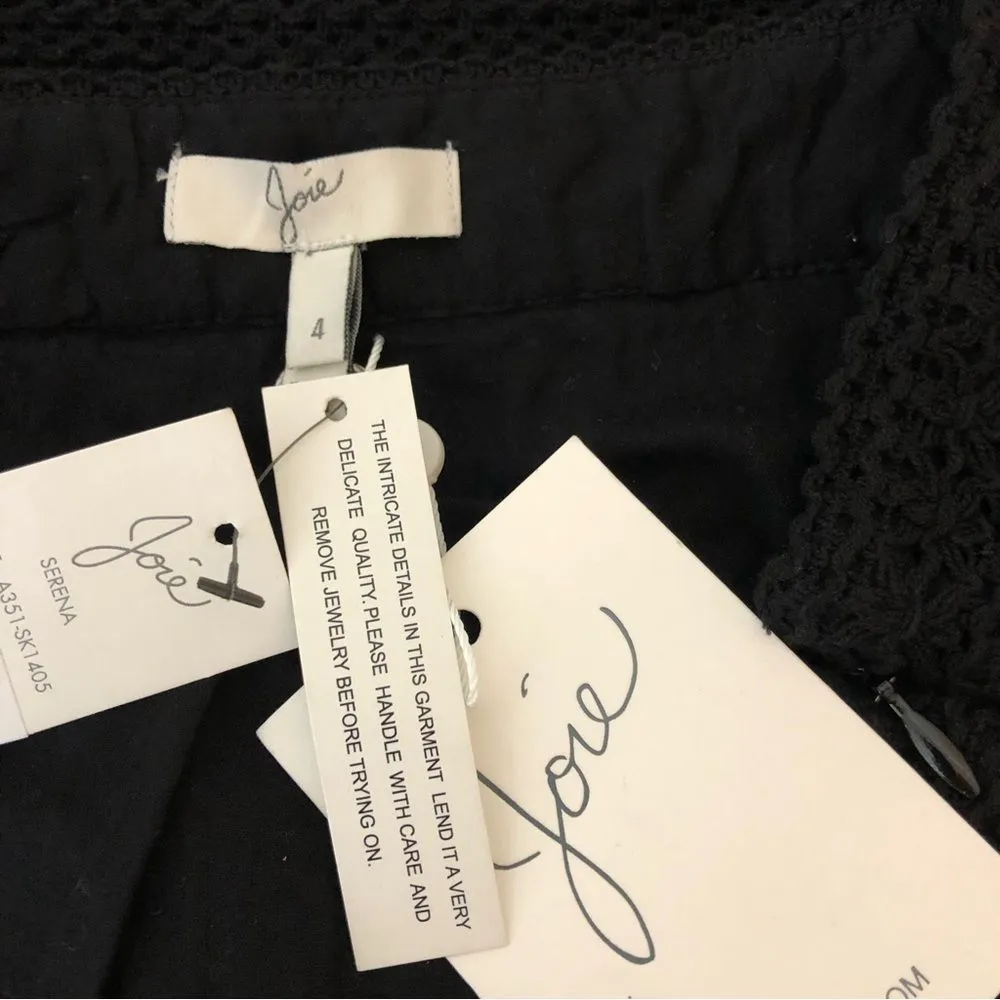 Joie Serena Fringe Mini Skirt in Black Caviar Woven Knit Loop Trim size 4 NWT - Image 5