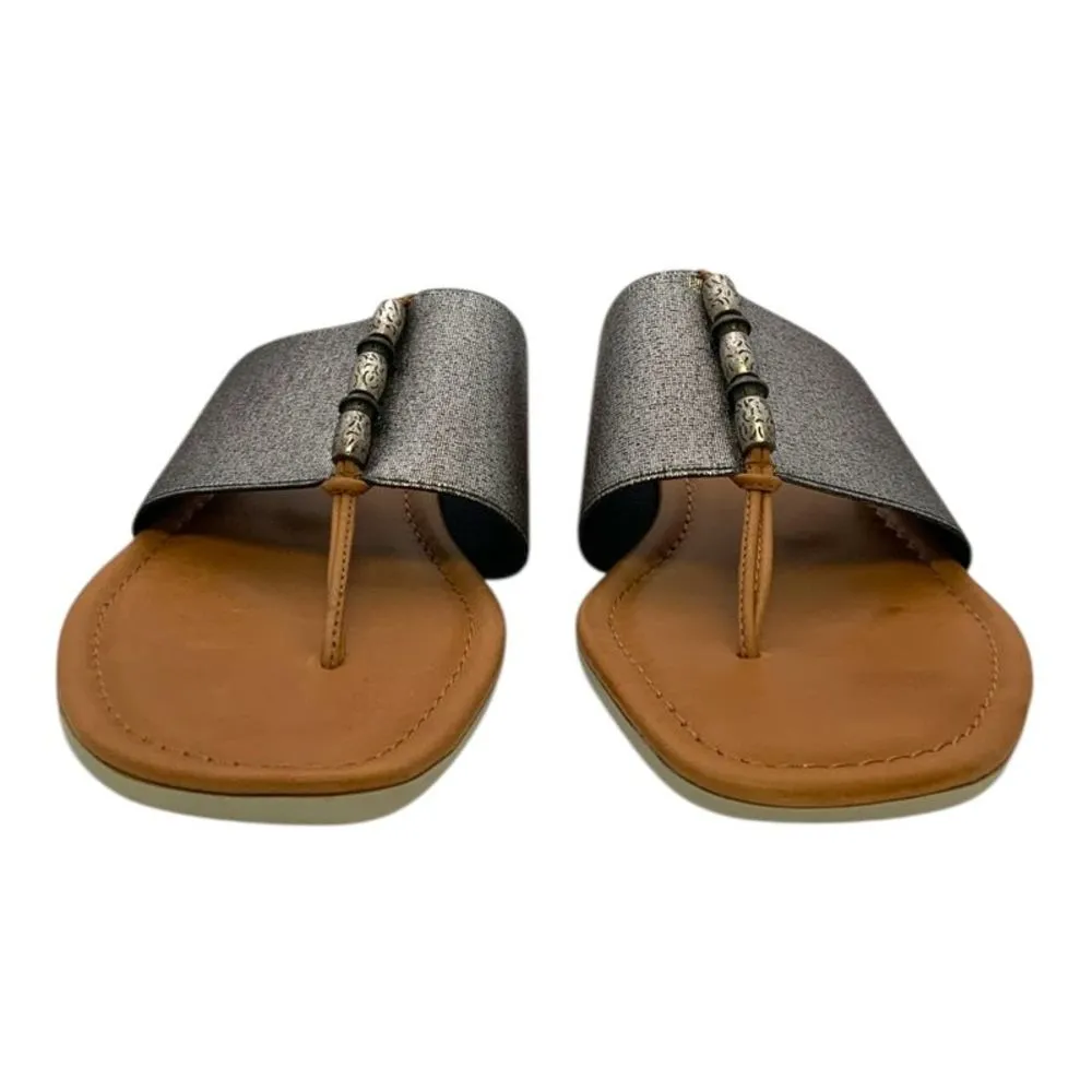 The FLEXX Rain Maker Thong Sandal Silver Elastic/Vaccheta US Women's 7.5M Size 7.5 - Image 4