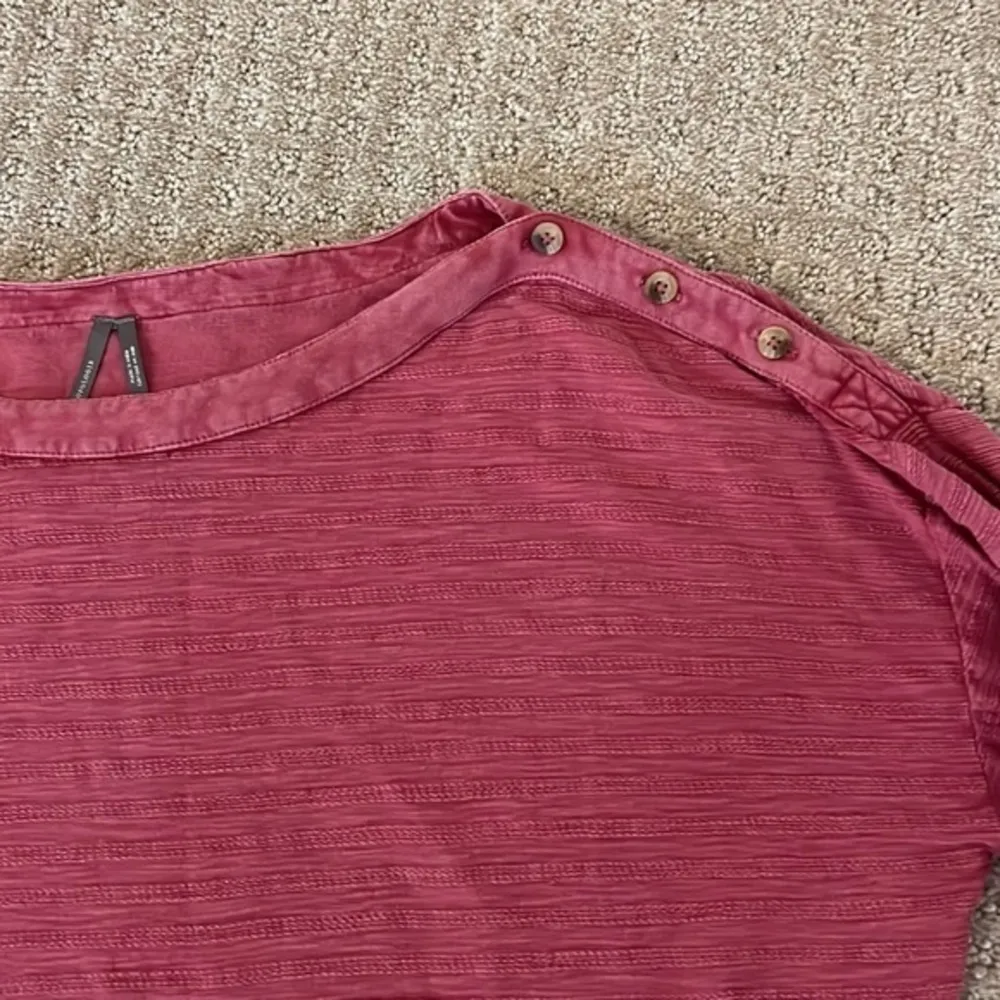 Anthropologie Cranberry Boat Neck Long Sleeve Top - Image 4