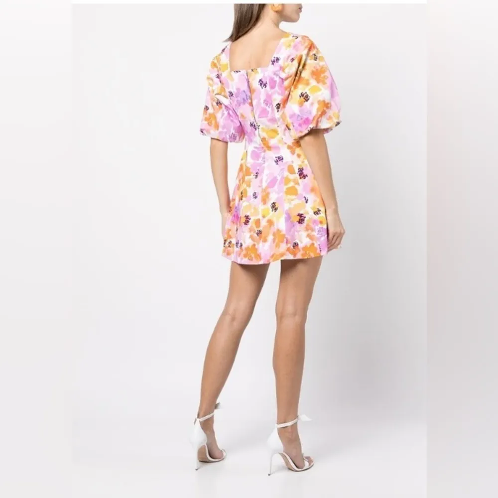 Nicolas “Lydia” Bassett print floral mini dress in purple, yellow, pink. Size 4 Purple - Image 3