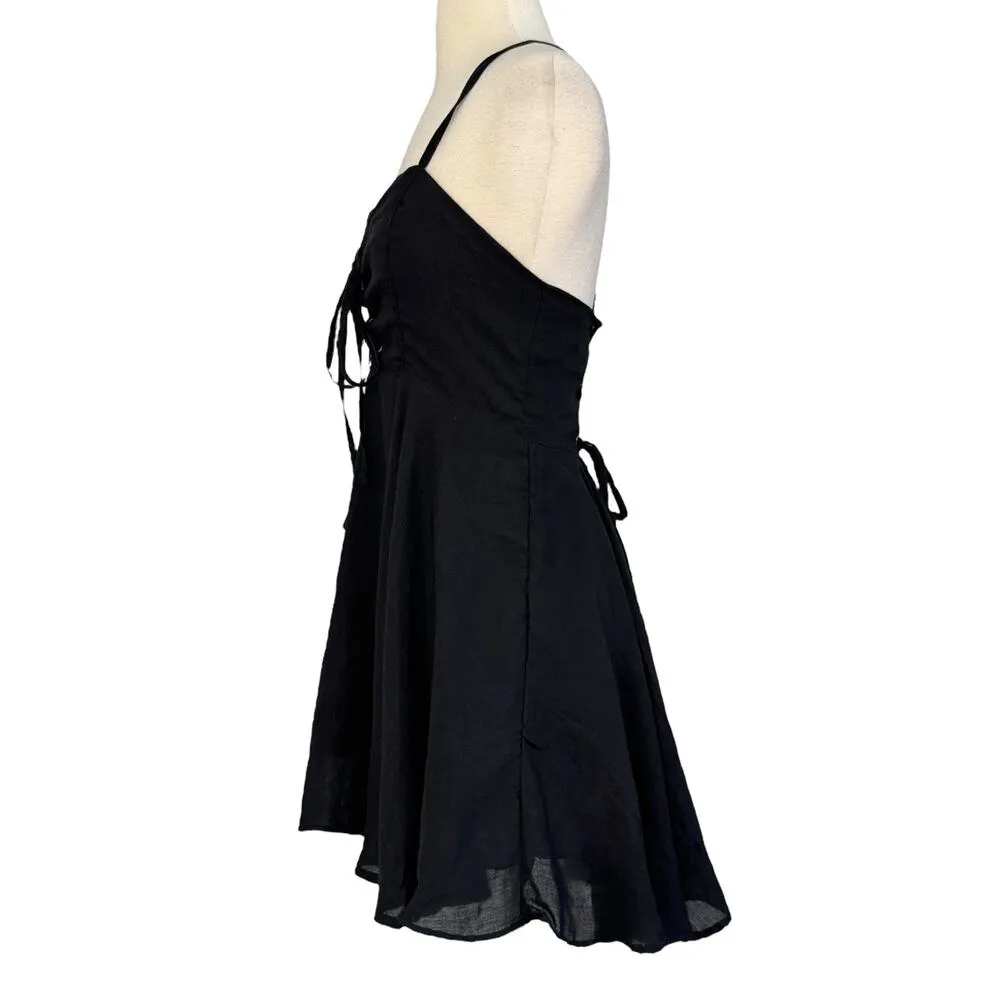 STELLA Lace Up Corset Mini Noni Dress Hand Made Black Layered Ruffled One Size Size undefined - Image 12