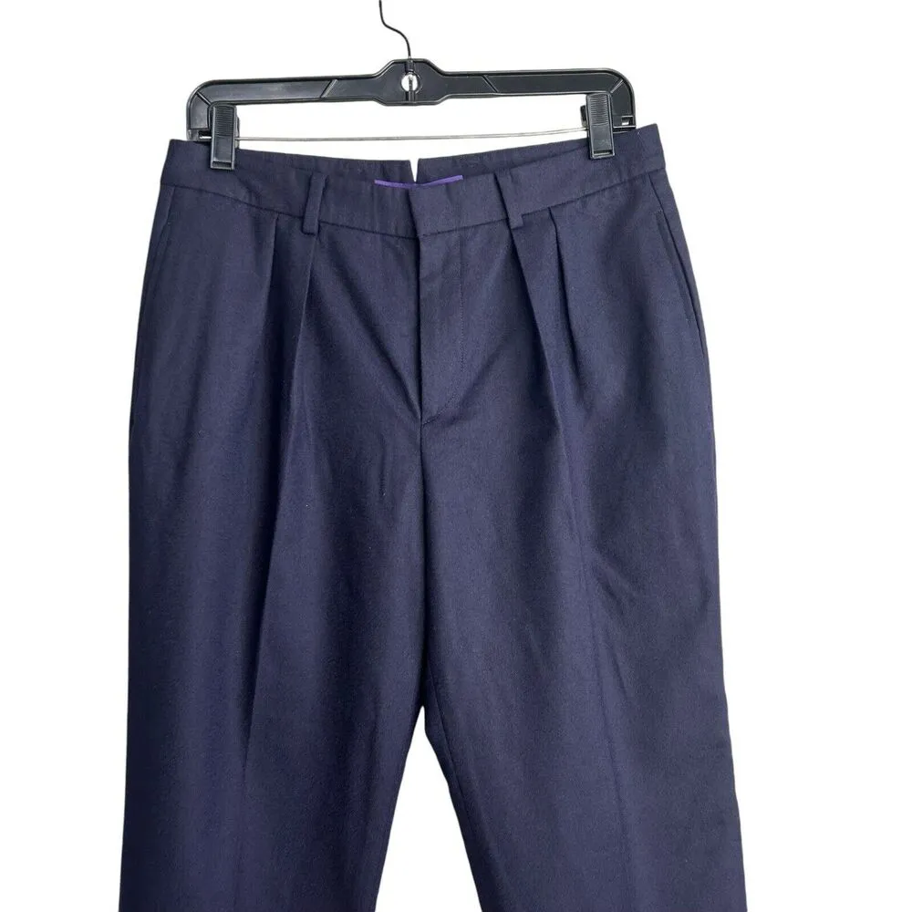 Ralph Lauren Purple Label Wool Dress Pants Pleated Womens Size 6 Blue Italy $890 - Image 2