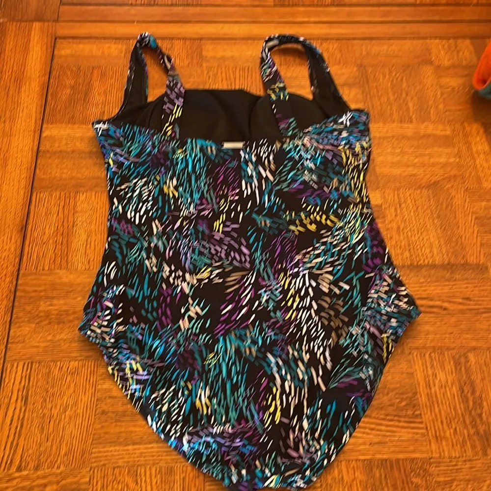 Calvin Klein Colorful Patterned Swimsuit size 12 - Image 4