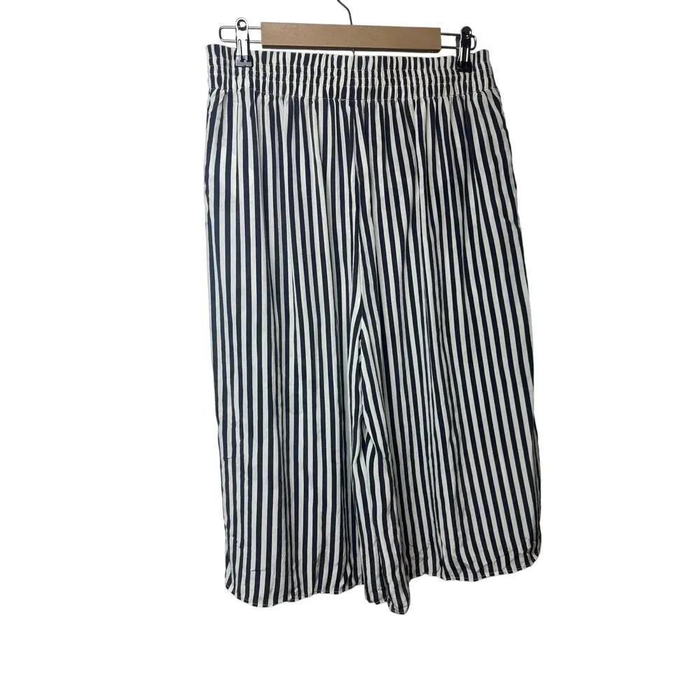 CLOSED Amelia Stripe Silk Crop Pants Sz. M Black Size M - Image 6