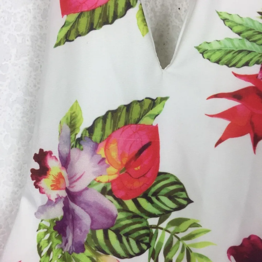 Privacy Please Elouise Floral Swimsuit XS Low Back One Piece Tropical Modest - Image 9