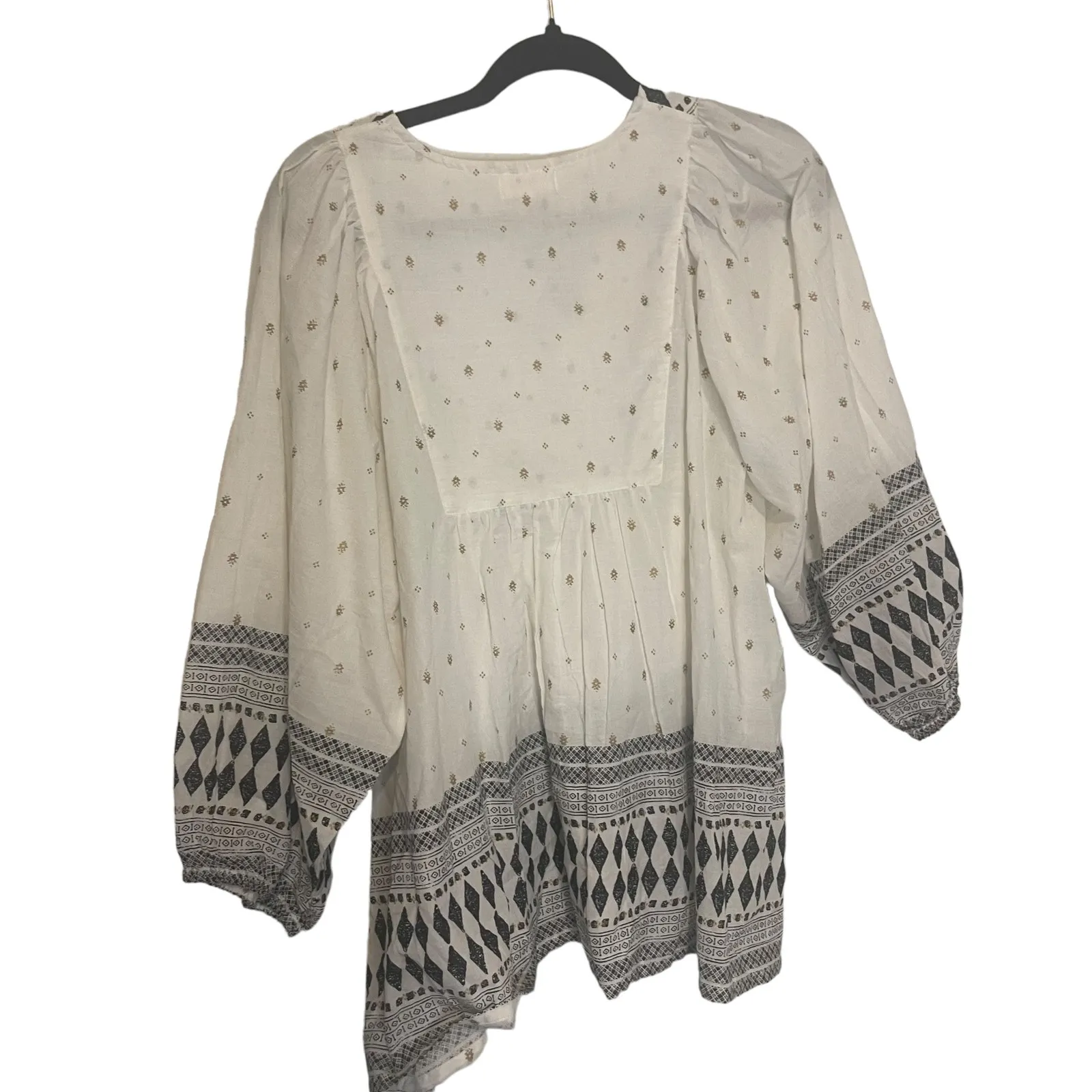 World Market NWT‎ Women's Size S/M White Boho Indian Cotton Blouse Size M - Image 7