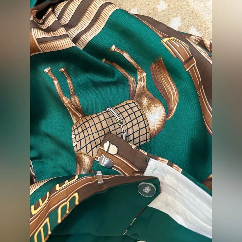 Pearl by lela rose NWT green equestrian twill wide leg pants women’s size 12 - Image 7