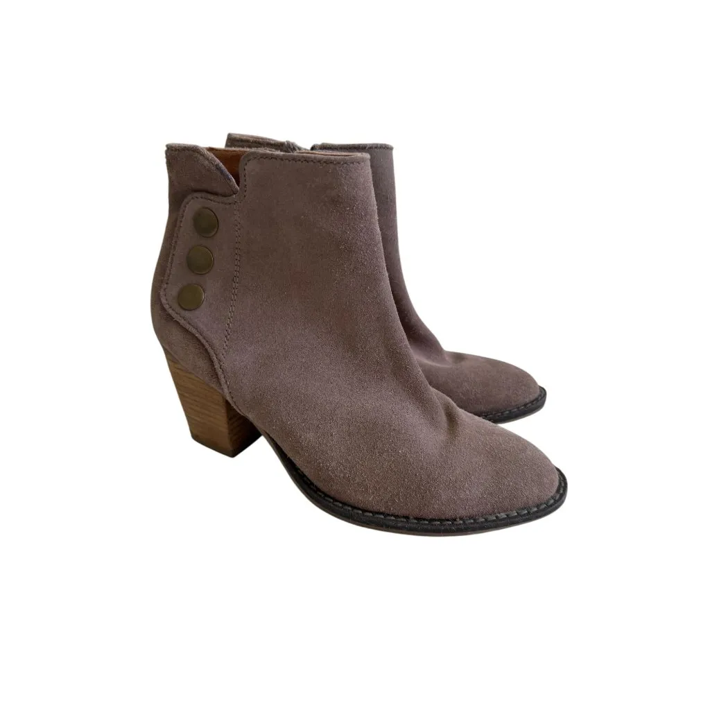 JEFFREY CAMPBELL Taupe Suede Ankle Booties Boots Size 8 - Image 3