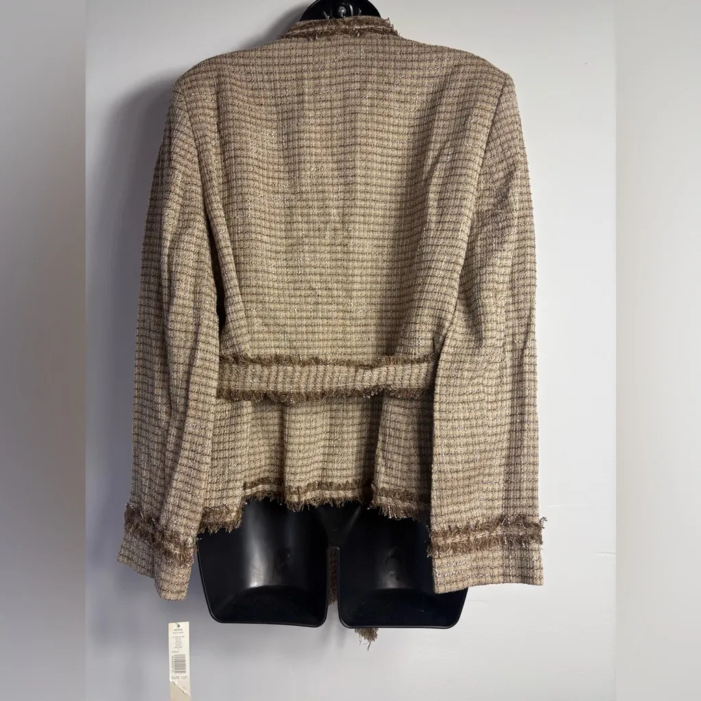 Kate Hill Women's Size 12P Brown Gold Mine Petite ClassyTweed Jacket - Image 3