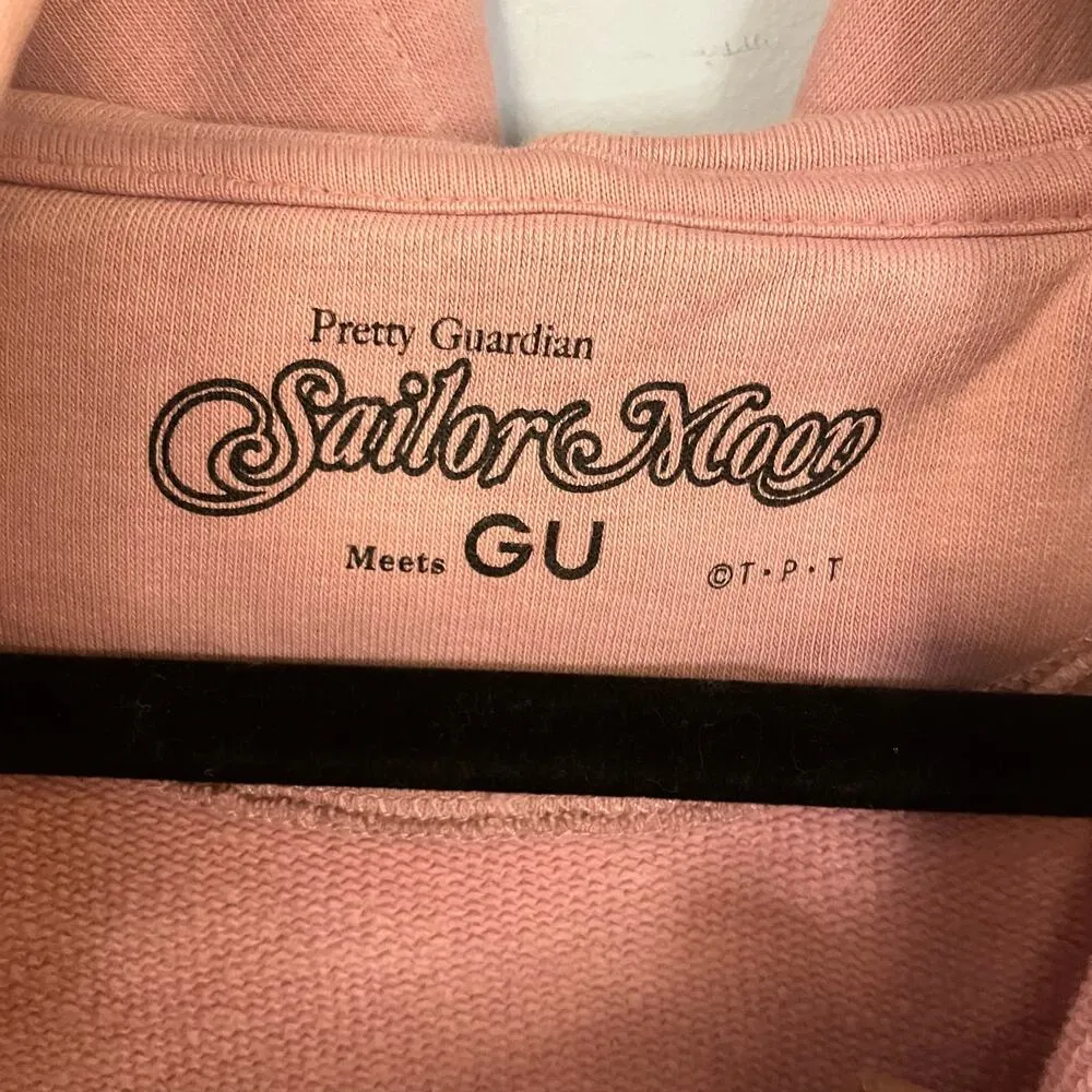 Pretty Guardian Sailor Moon Meets GU Pink Zip Hoodie Jacket Size Small - Image 6