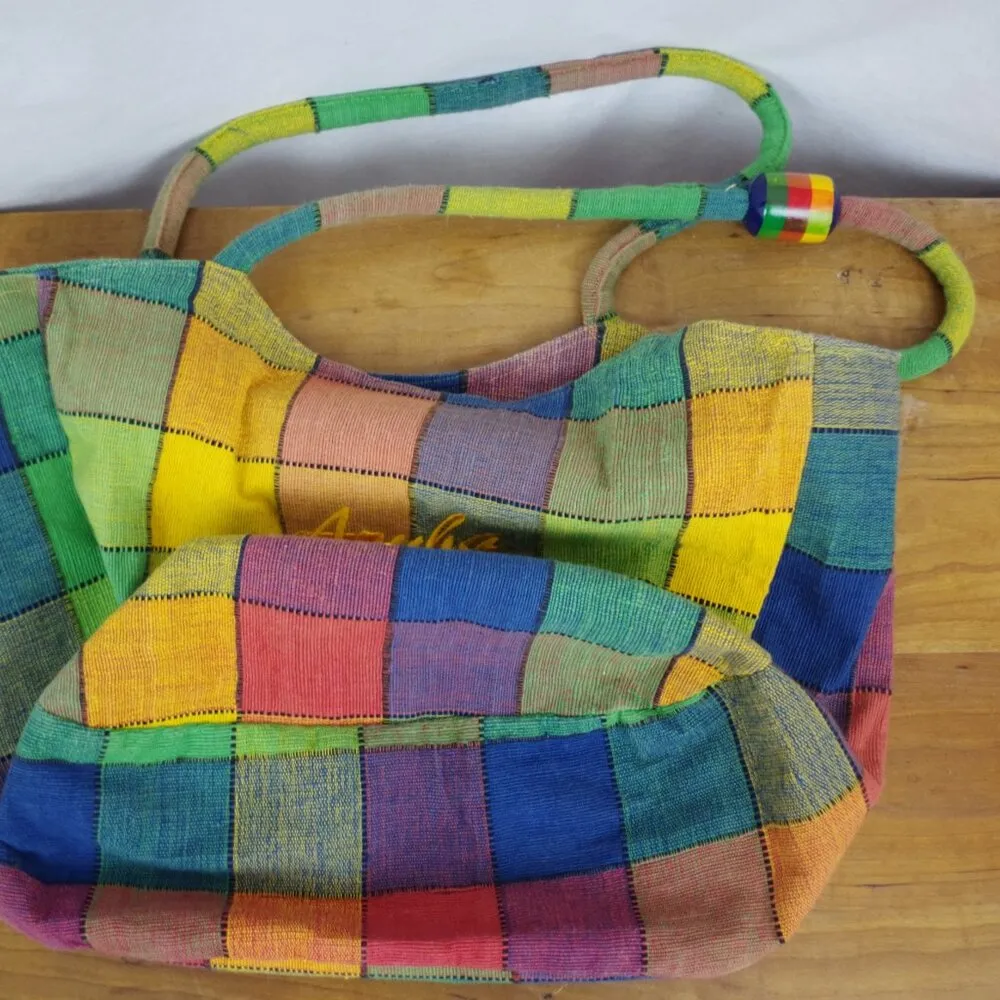 Aruba Colorblock Zip Top Cloth Tote Bag Blue - Image 6