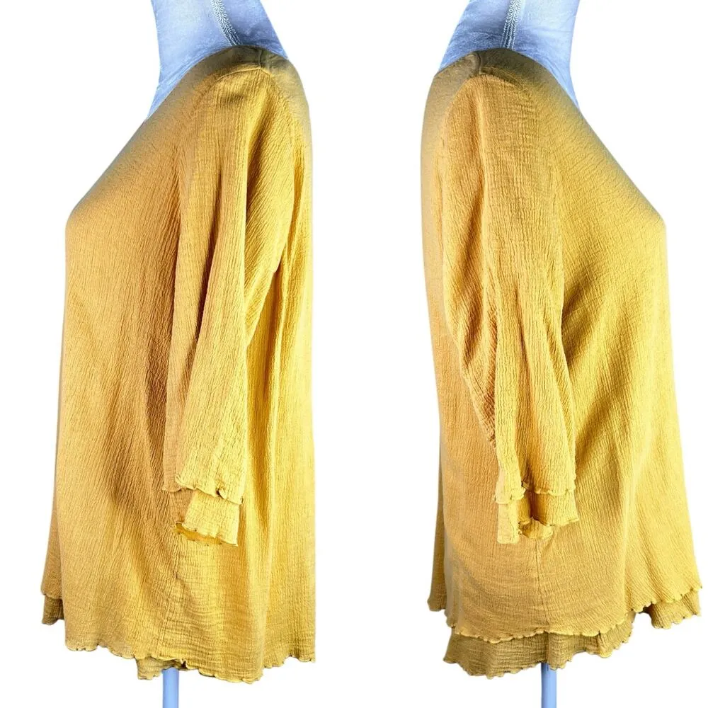 Soft Surroundings Siesta Key Tunic Top M Mustard Vacation Cruisewear - Image 3