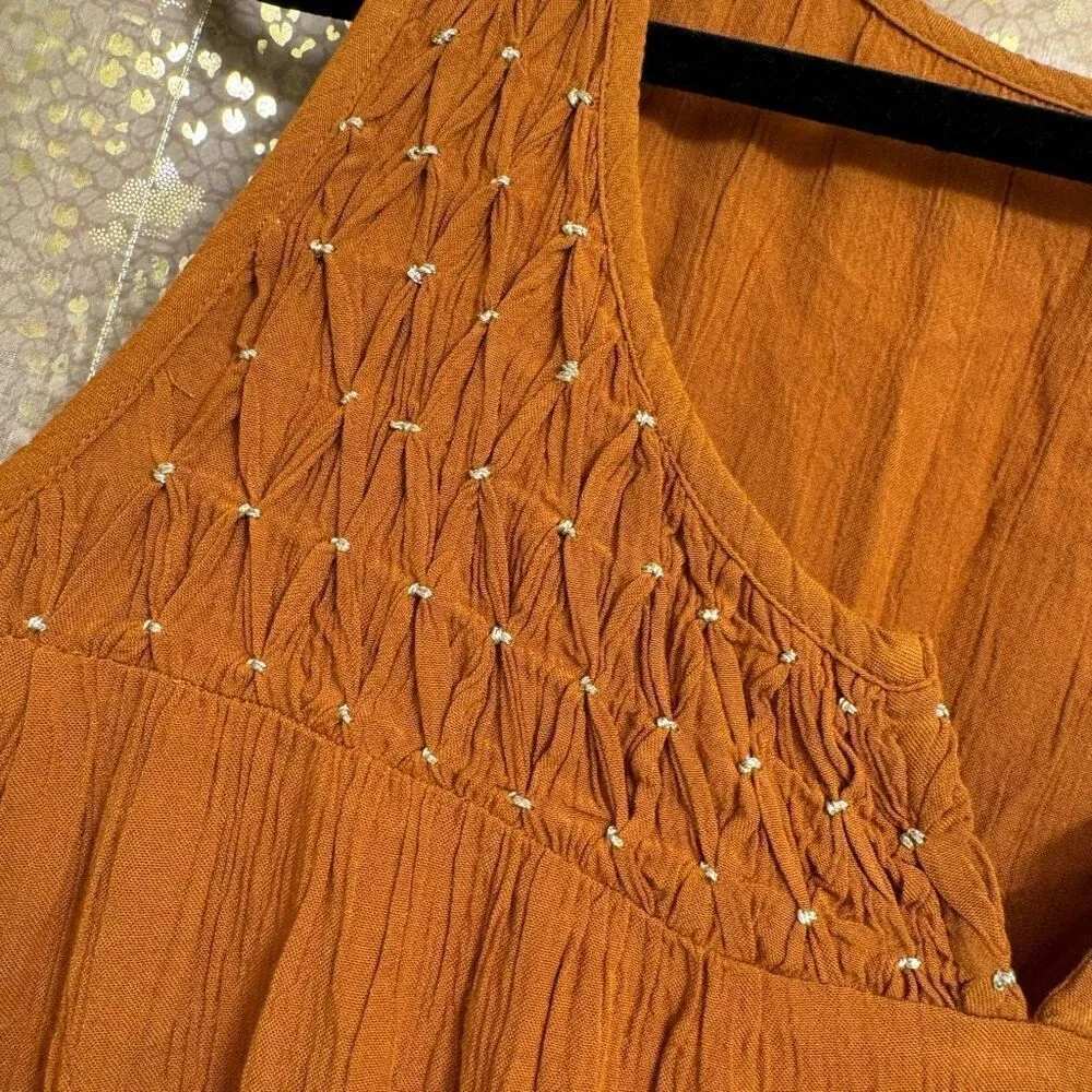 Shyanne Cognac Rust Orange Brown Western Maxi Dress XL NWT - Image 5