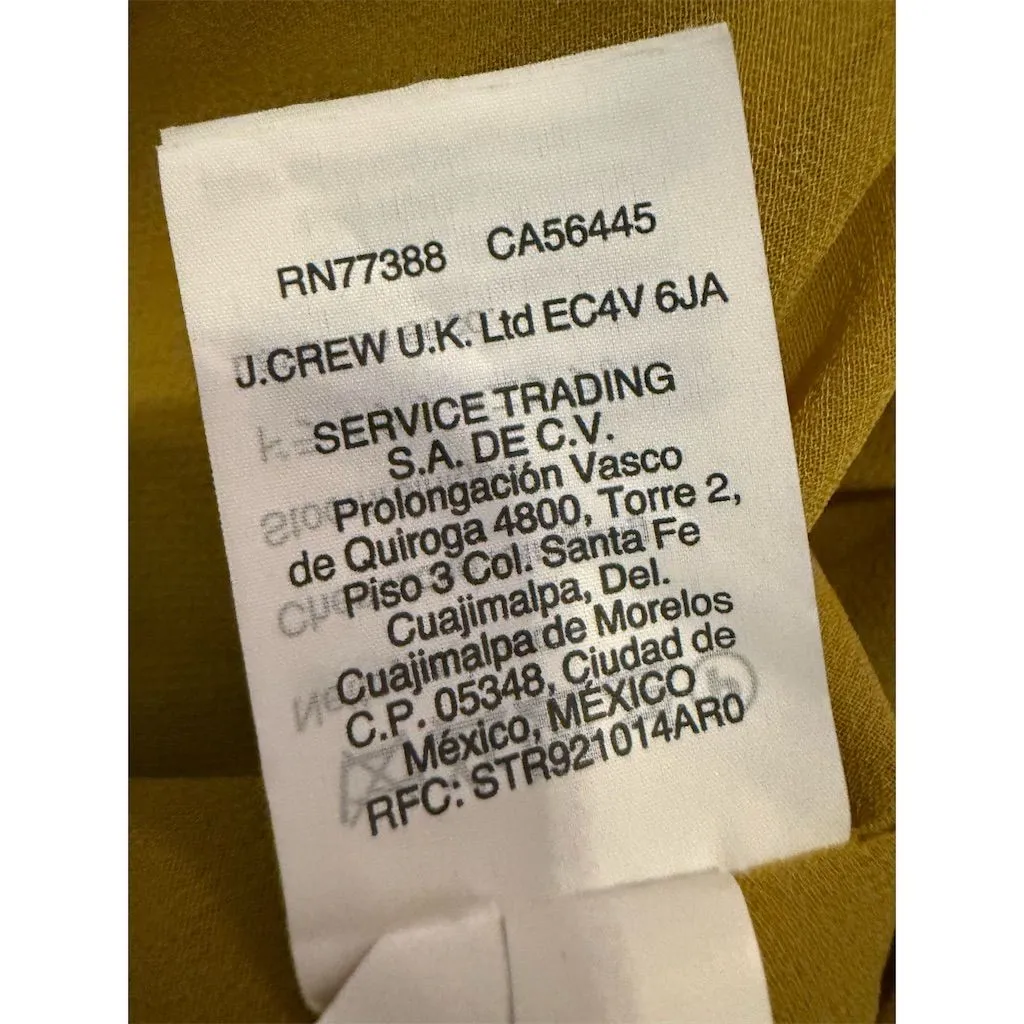 J. Crew Women's Velvet Faux Wrap Top Gold V-Neck Long Sleeve size 6 - Image 11