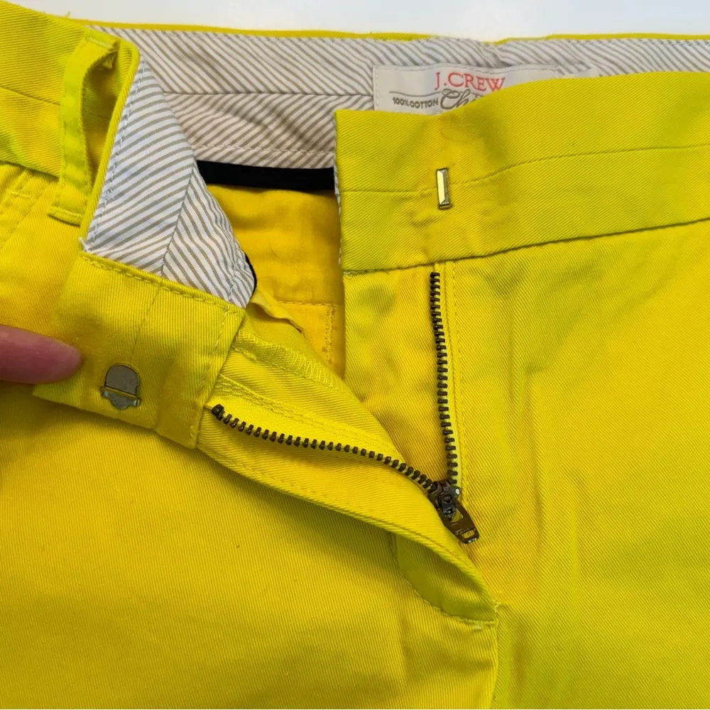 J Crew Broken In Chino Shorts Size 4 Small Yellow Bright Vibrant Cotton Preppy - Image 2