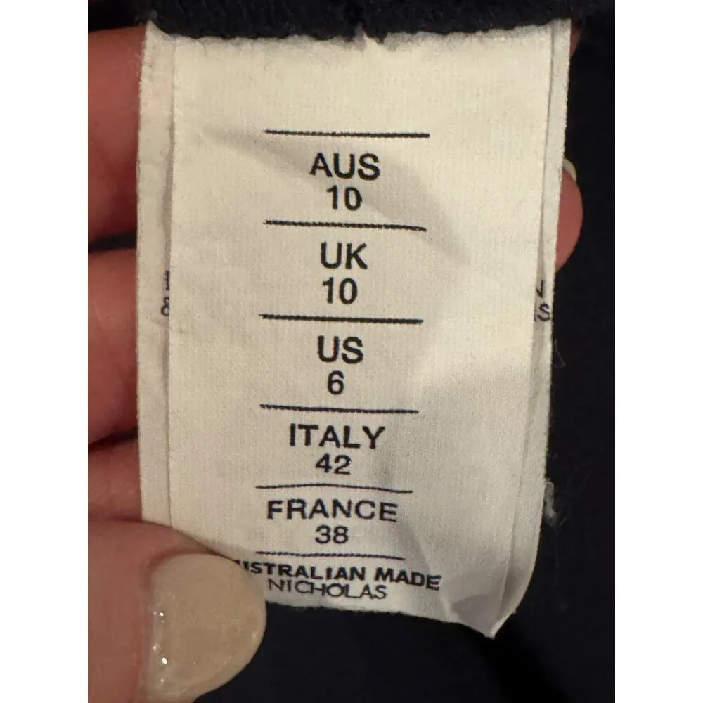 Nicholas Dress Women 6 Navy Blue Ponte Off the‎ Shoulder Mini Cocktail Party - Image 7