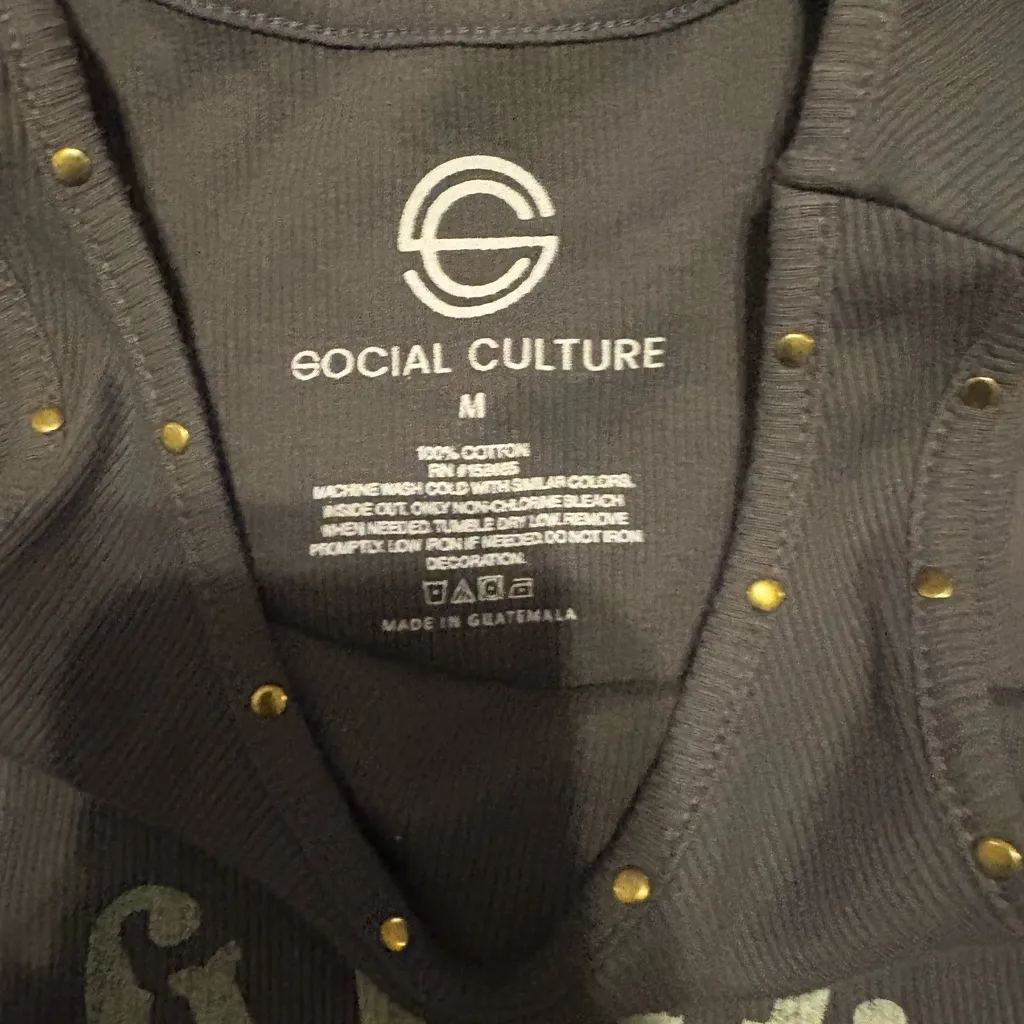 Social Culture gray "Country Girl Nashville" graphic ribbed tank top size m Size M - Image 6