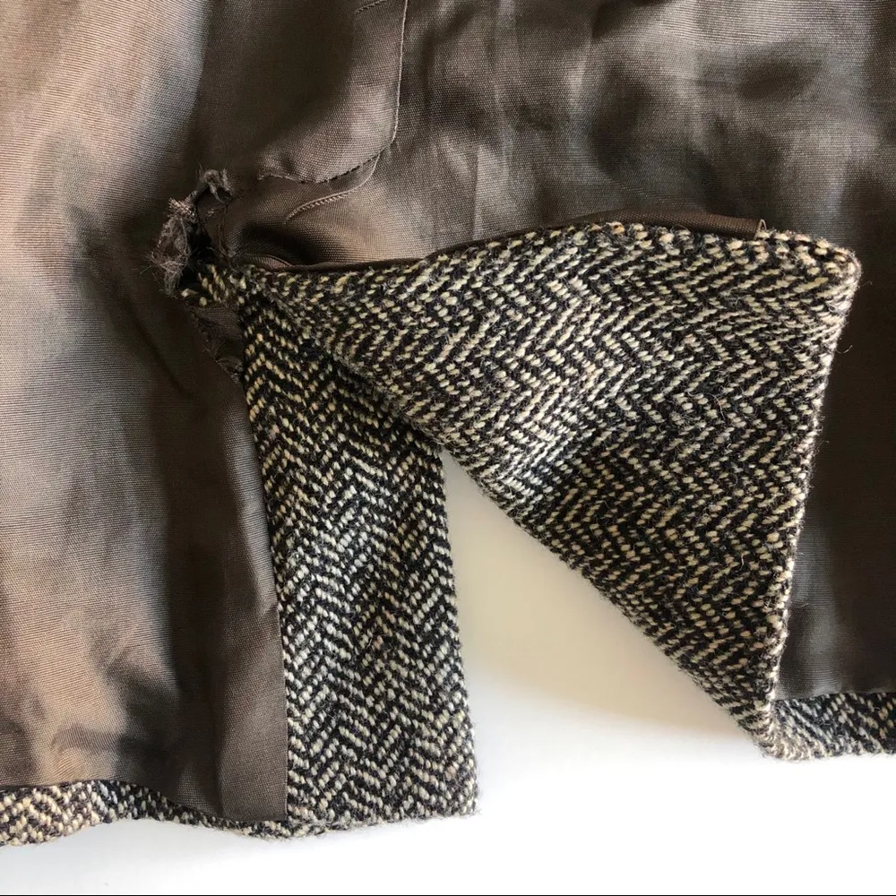 Basic Brown and Black Peacoat. Size Small - Image 9