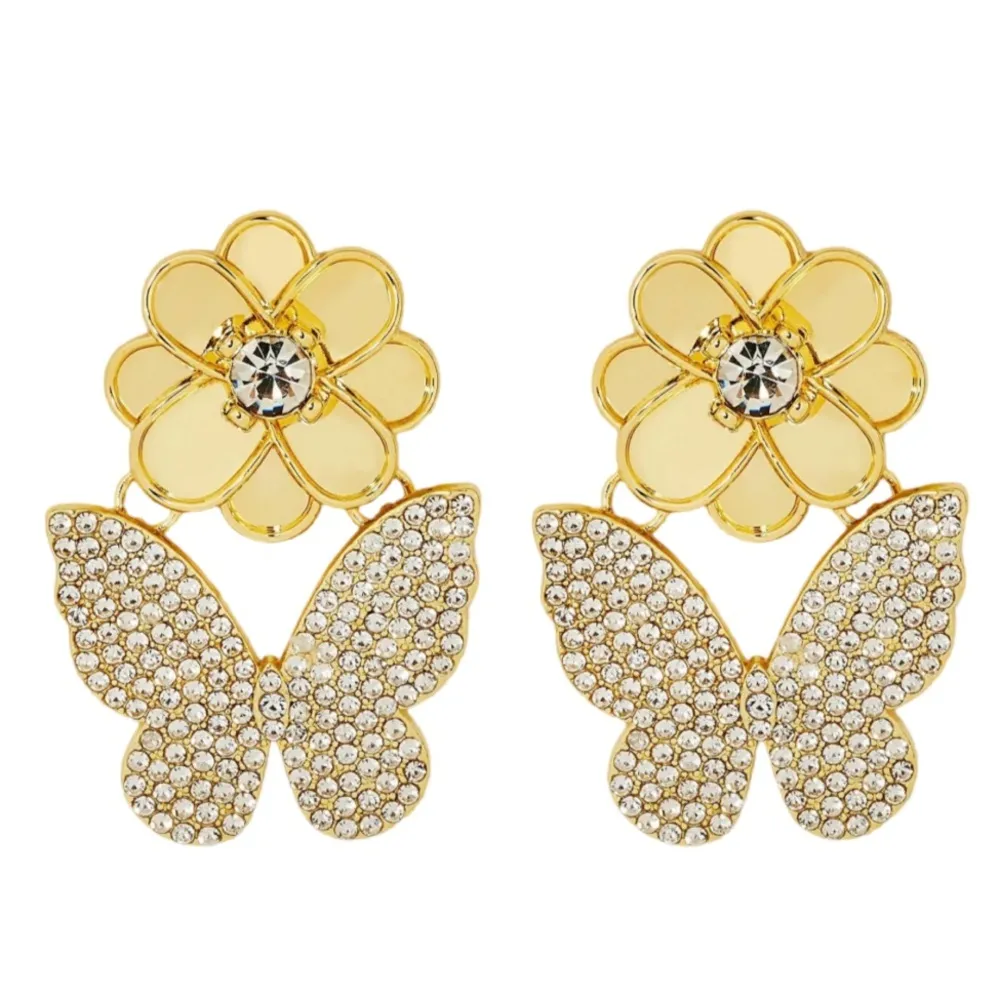 SUGARFIX by BaubleBar Butterfly and Flower Statement Earrings - Gold - Image 3