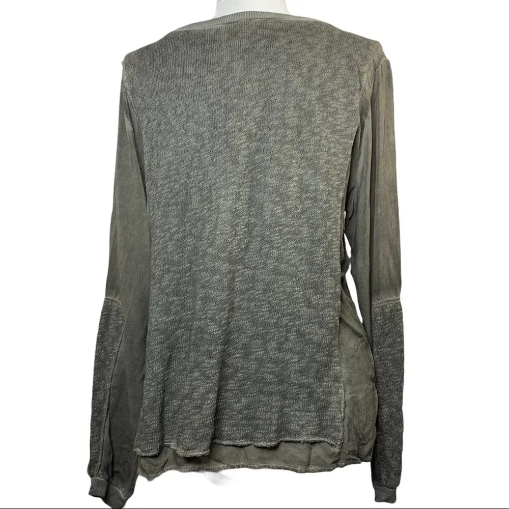 Tina + Jo grey mixed media long sleeve top medium - Image 17