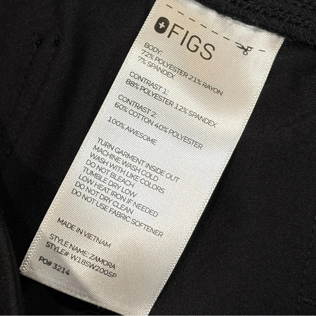 Figs Zamora Aya Healthcare Black & Navy Jogger Scrub Pants size Petite Large - Image 13