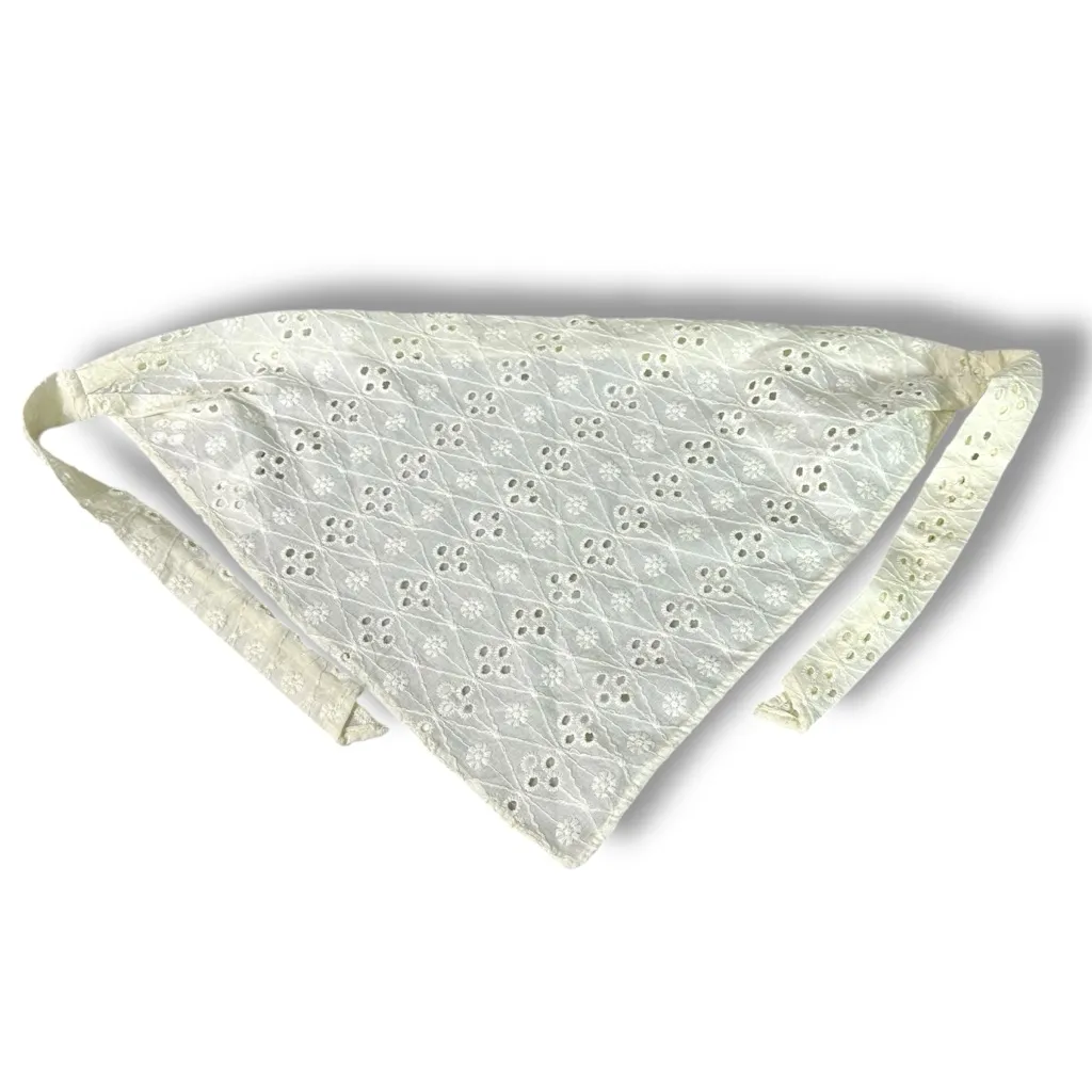 Free People Ethereal Dainty Cottage Bohemian Claro Eyelet Hair Scarf Ivory NWT - Image 6