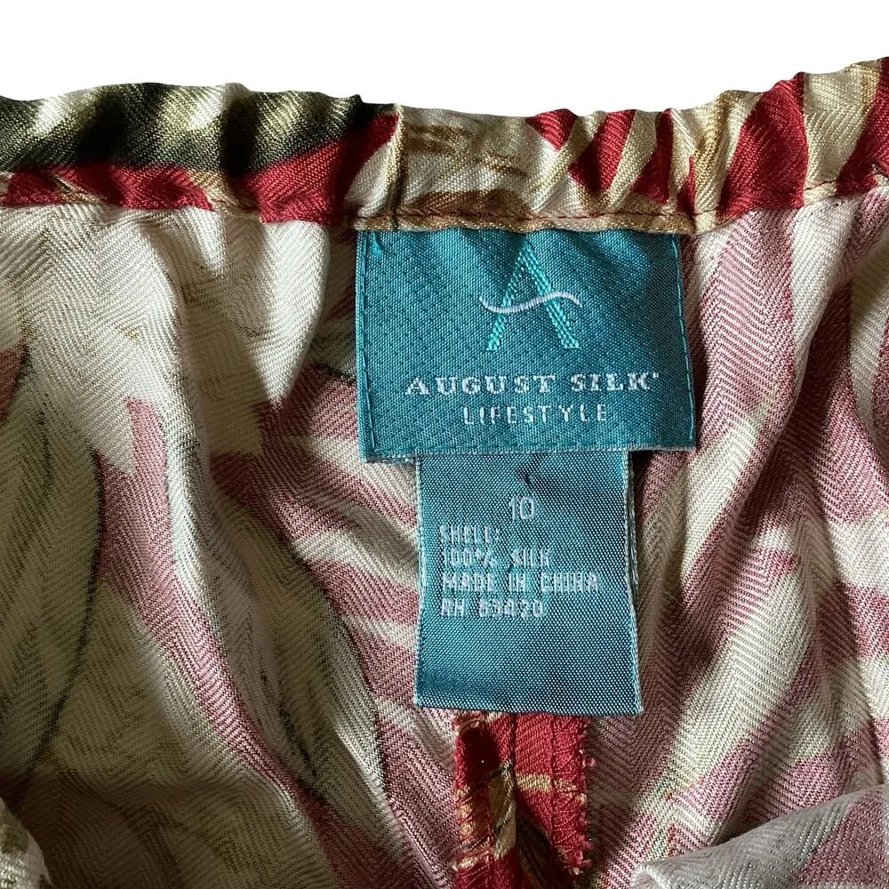 August Silk Hawaiian Print Casual Pants - Image 3