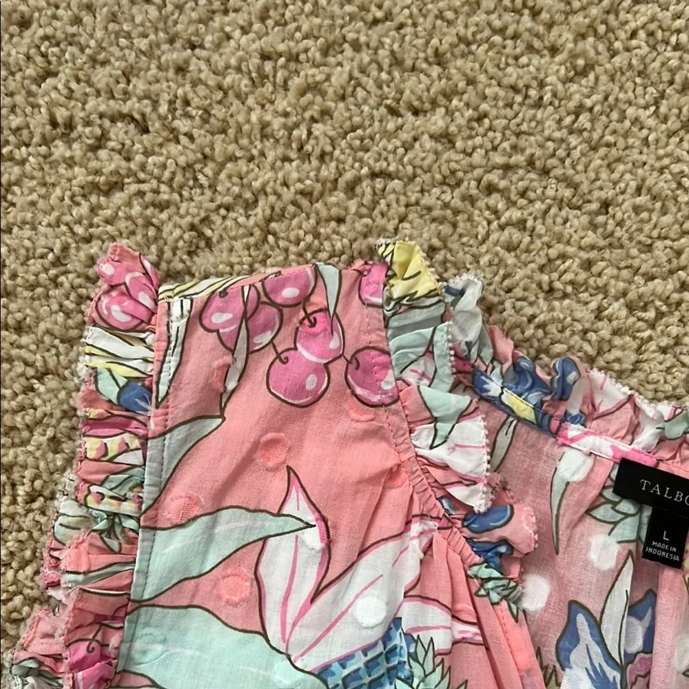 Talbots Pink and Blue Blouse - Image 4