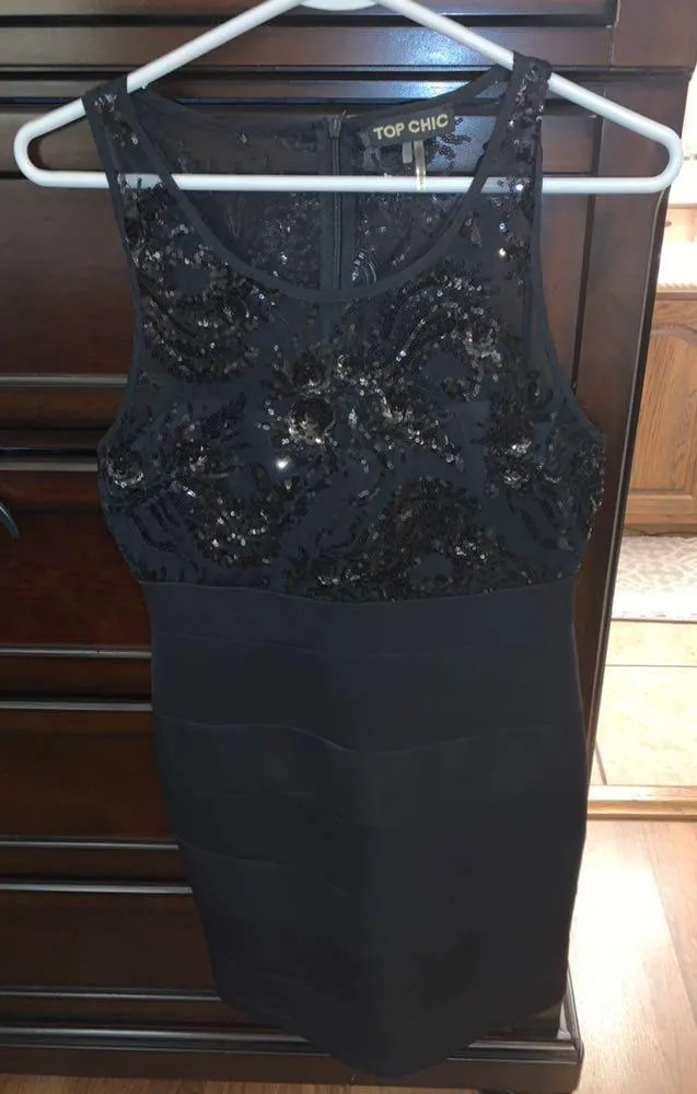 Boutique Black Formal Sequin Dress - Image 4