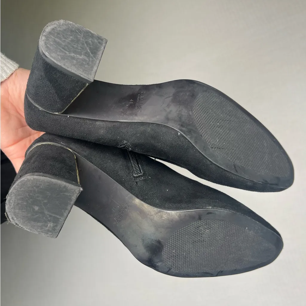 Zara Basic | 41 Black Over the Knee Boots‎ with Block Heel and Pull-On Style - Image 7