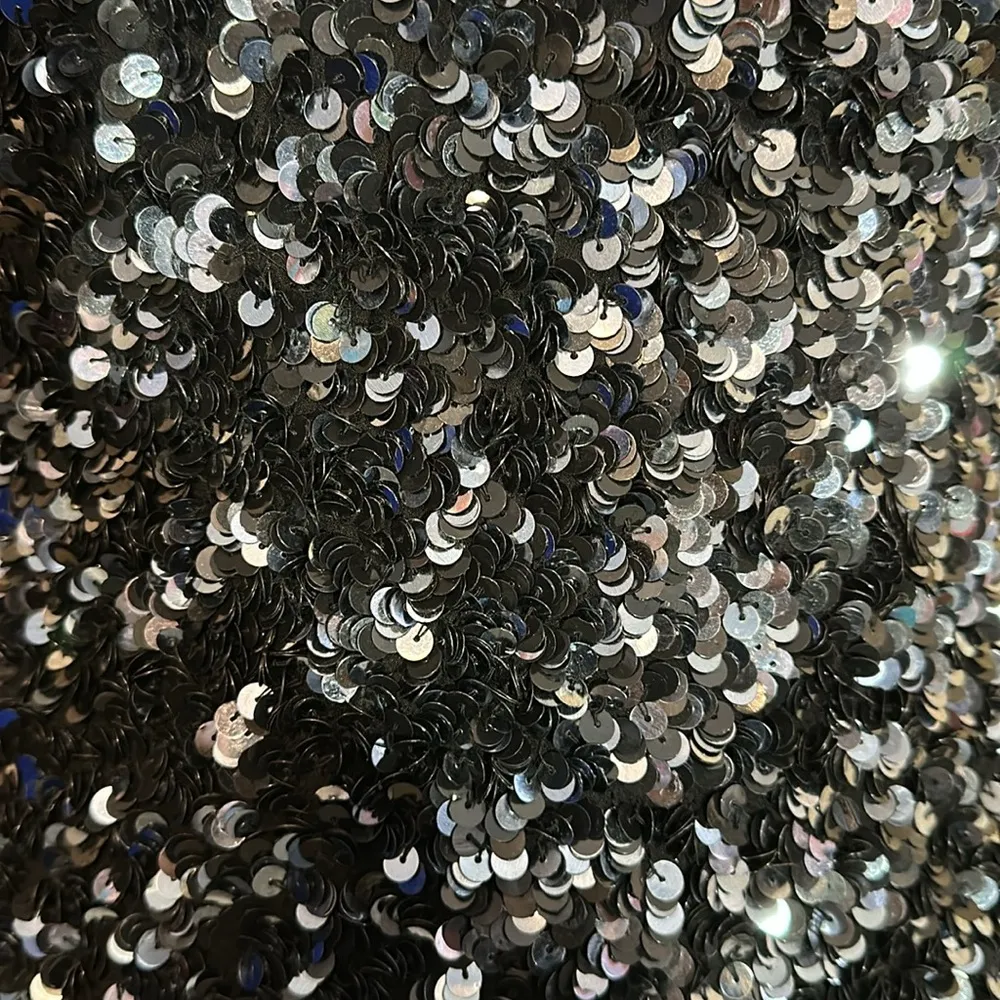 La Nuit Vintage 1970s 1980s Heavy Beaded Sequined Sparkly Black Tank Top Small? - Image 8