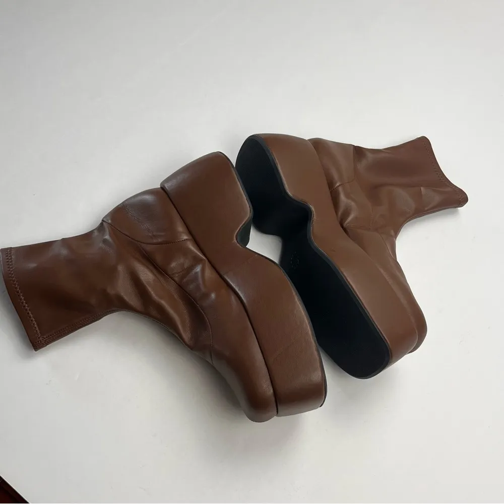 Simon Miller Hustler Vegan Leather Ankle Boot Women SZ 40 10 Brown Platform NWOT - Image 13