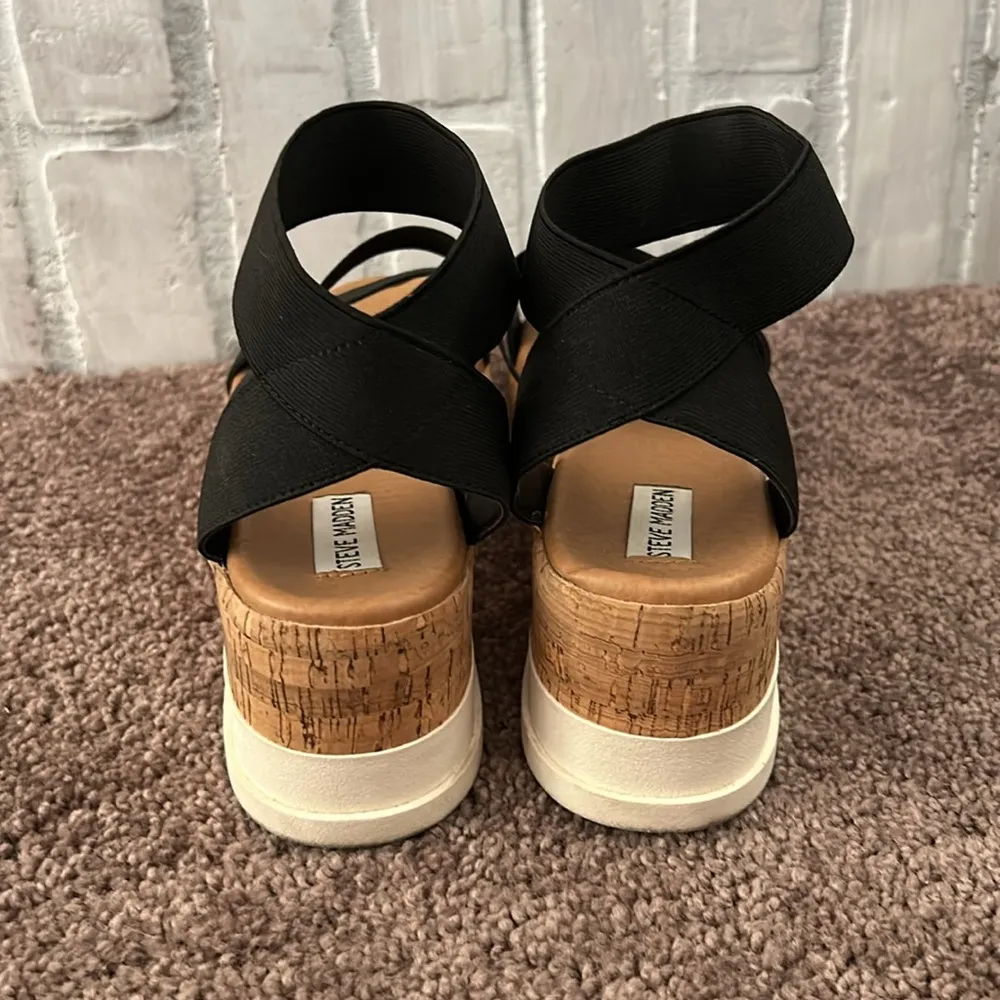 Steve Madden  Bandi platform wedge black strappy sandals - Image 5