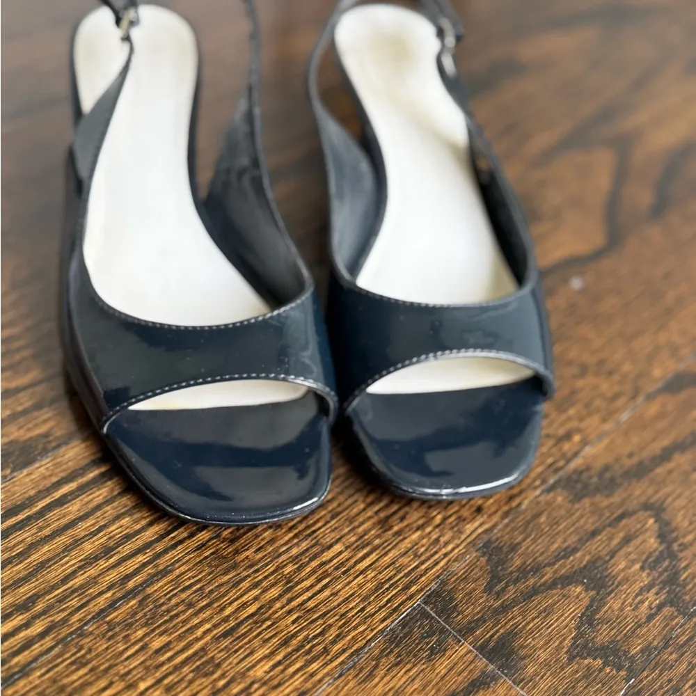 Navy Etienne Aigner Slingback Sandals - Image 3