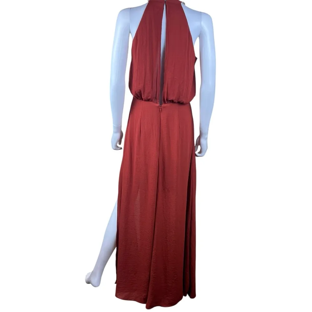 H&M Maxi Dress Gold Metal Chain Neckline - Image 7