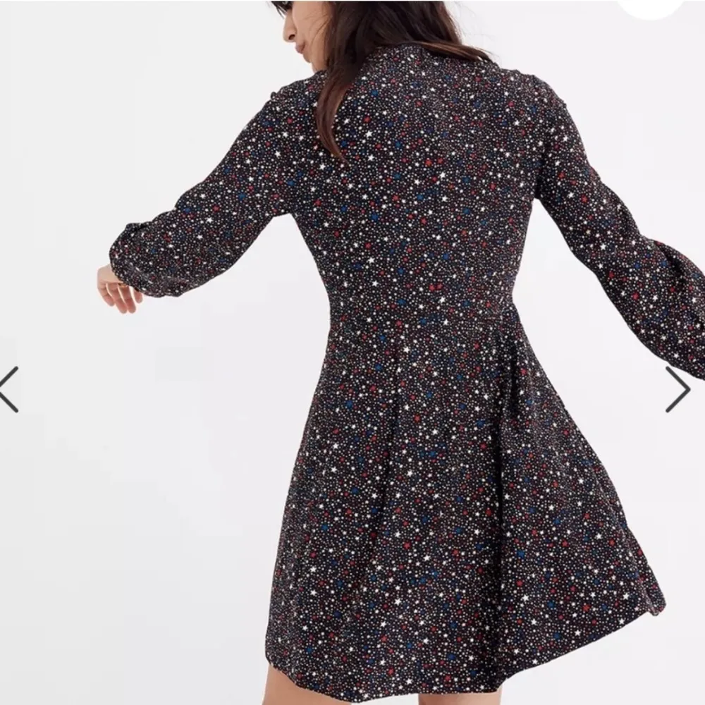 Madewell Silk Balsam Tie-Neck Dress in Starry Night Size Size 2 - Image 4