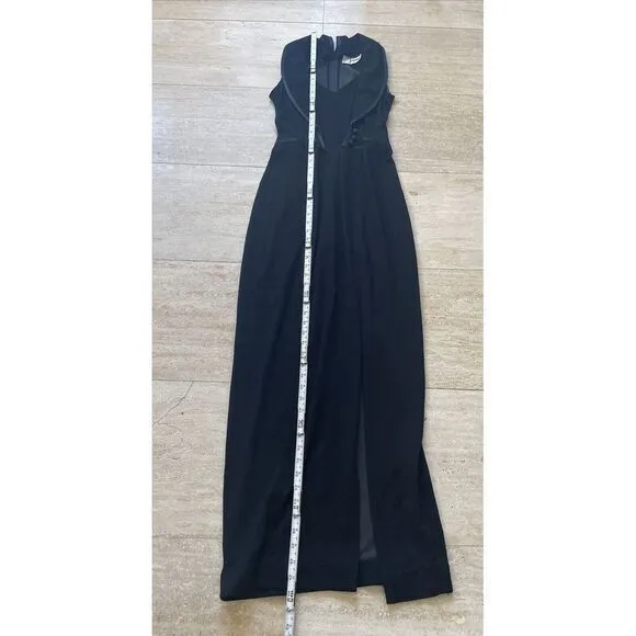 Tadashi Maxi Sleeveless Tux Dress Womens Black Formal Bodycon Front Slit‎ - Image 4