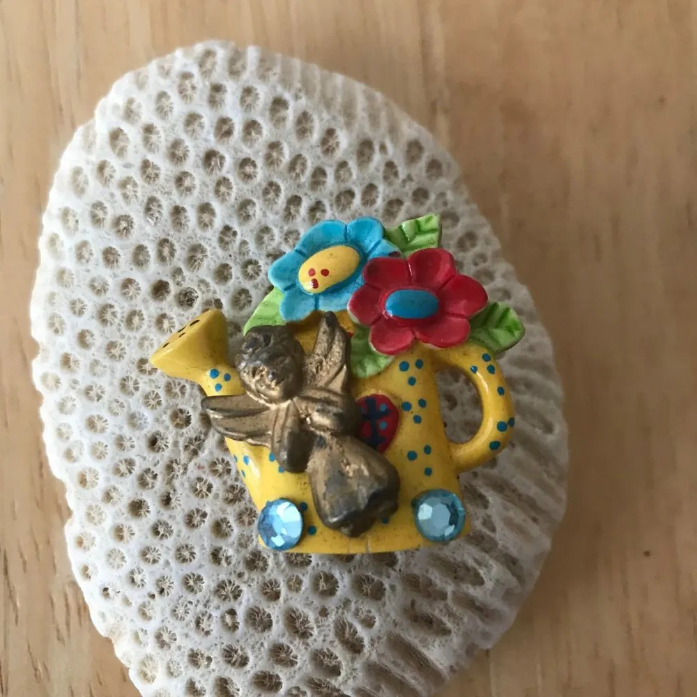 Gardening Angel Pin Brooch Flower Garden Handmade - Image 2