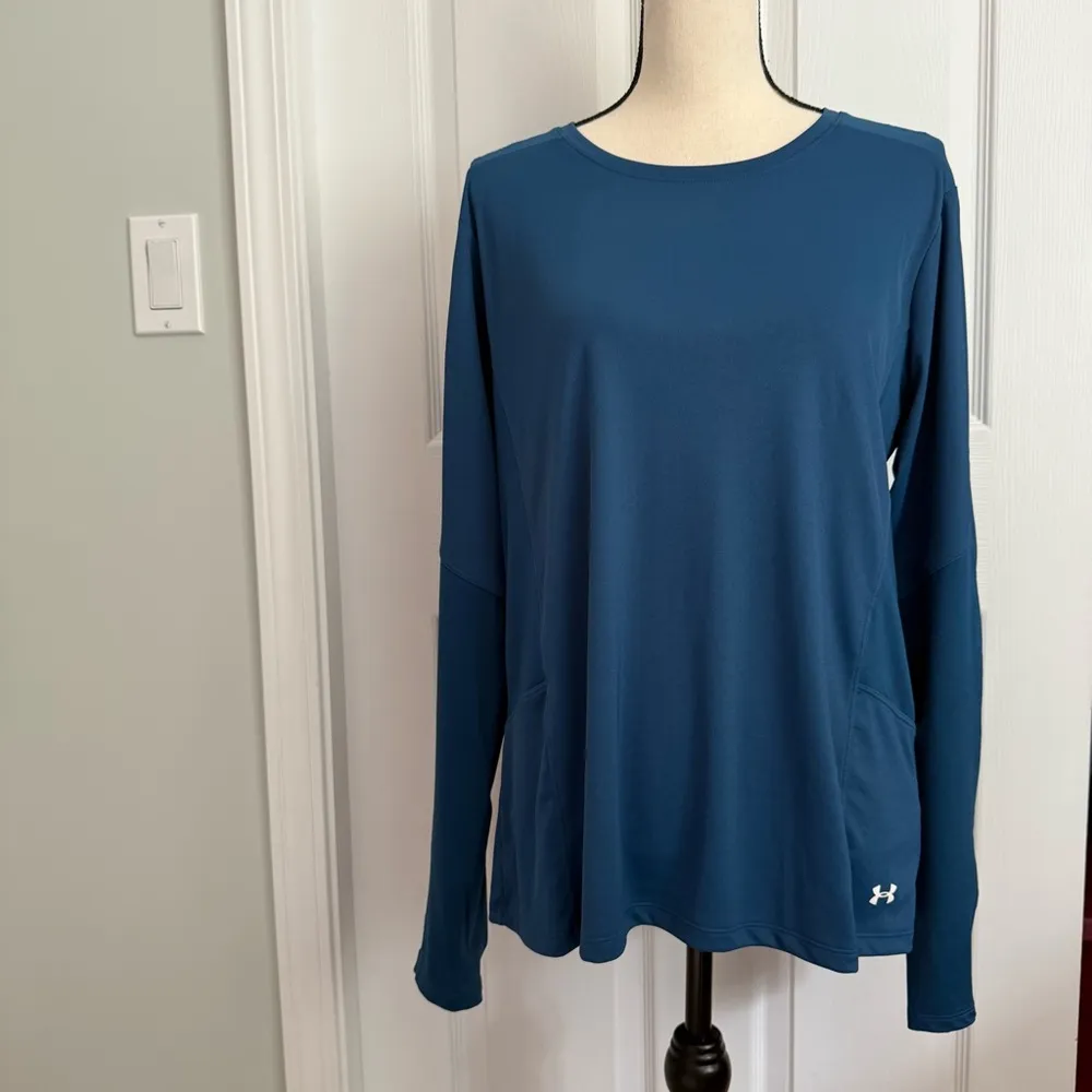 Under Armour Women's Teal Long Sleeve Heatgear‎ Fitted Tee lightweight size XL - Image 2